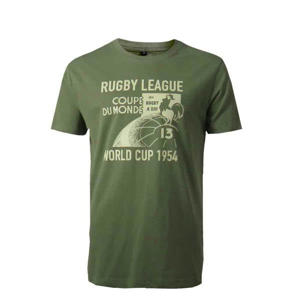 1954-Rugby-League-World-Cup-Vintage-Olive-T-Shirt-Front