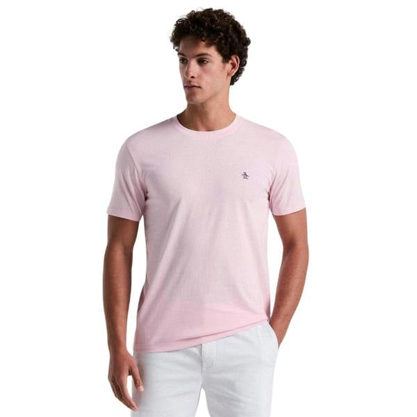 Original Penguin Mens Pete Embroidered Logo T-Shirt - Pink - 
