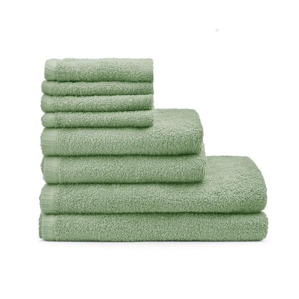 Catherine Lansfield Quick Dry Cotton 8 Piece Towel Set Sage Green