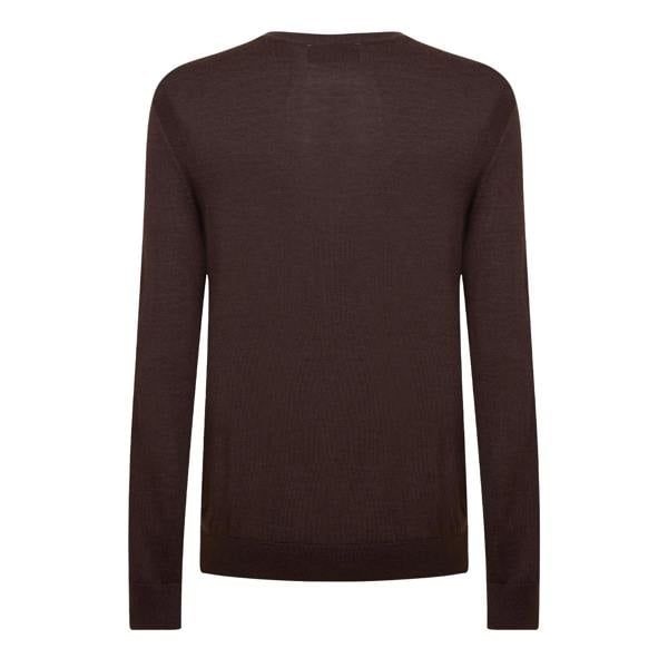 Boss Mens Ribbed Sweater Top - Brown - 