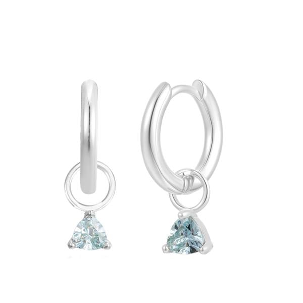 Gold Trip September Huggie Hoop Birthstone Charm Earrings