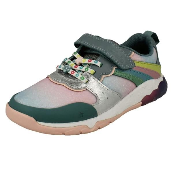 Clarks Girls Clarks Rainbow And Mermaid Tail Design Trainers Tidal Star K