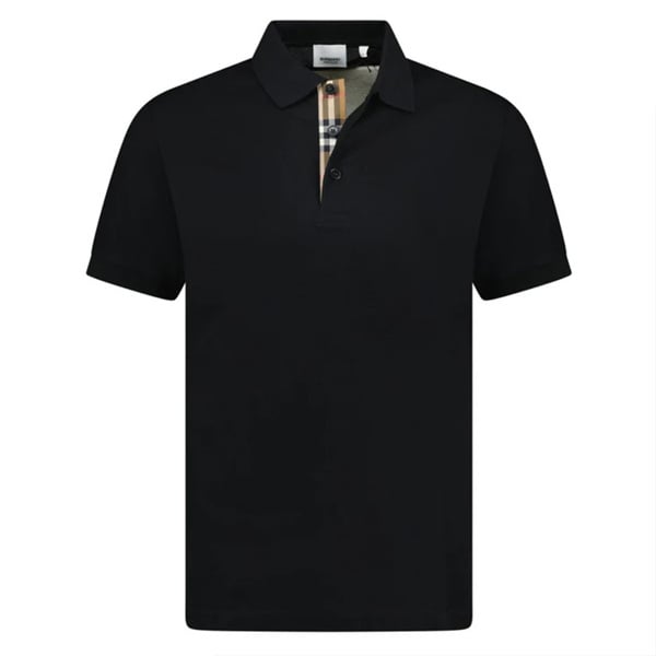 Burberry Mens Hartford Check Polo Shirt - Black
