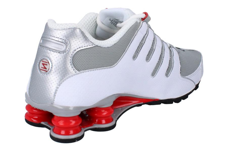 Nike Shox Nz Mens Running Trainers 378341 Shoes  104 - White Metallic Silver 104 - Photo 2