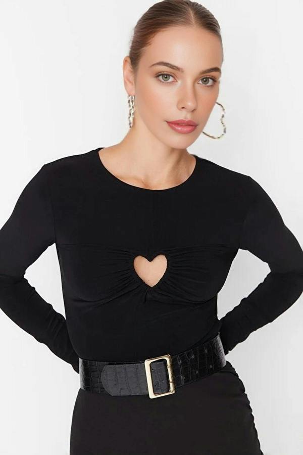 WOVCOR Cut Out Detailed Knit  Bodysuit
