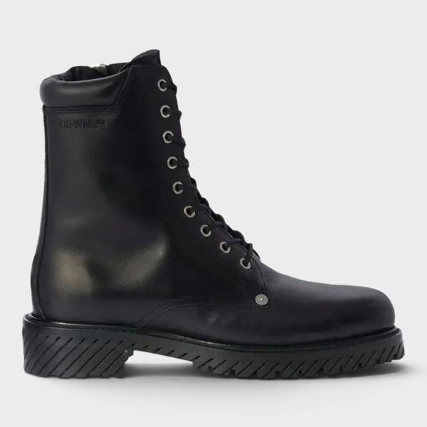 Off-White Diag Lace-Up Combat Boot Black