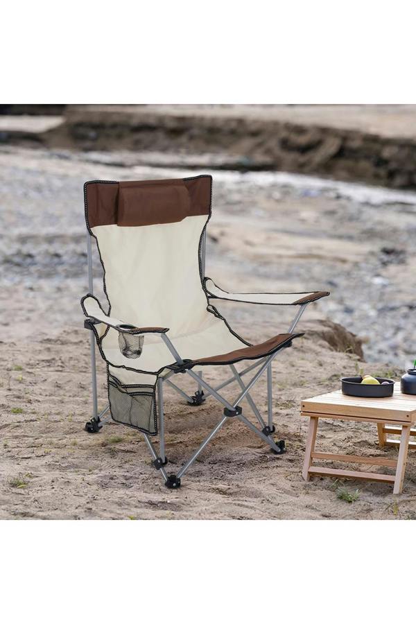 Living and Home Foldable Reclining Camping Chair with Footrest