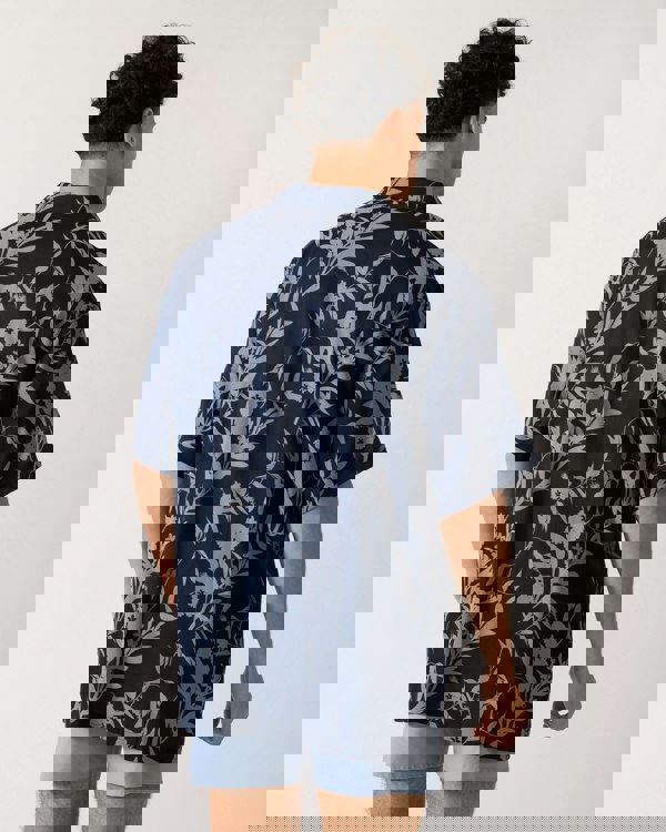 Tommy Hilfiger Mens Bowling Shirt - Floral Tropic Aop Desert Sky