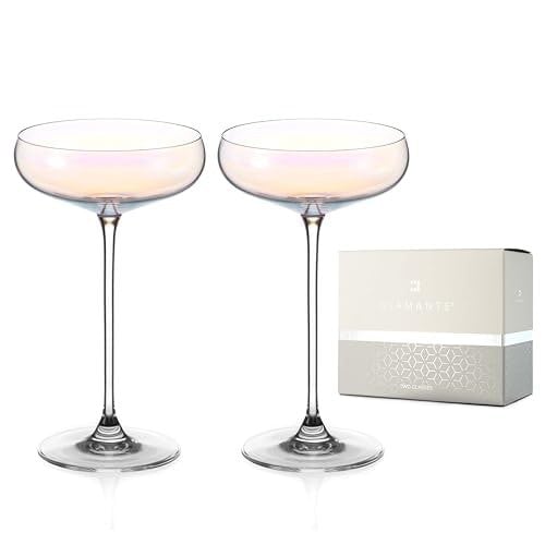 Diamante Lustre Crystal Saucers - Set of 2