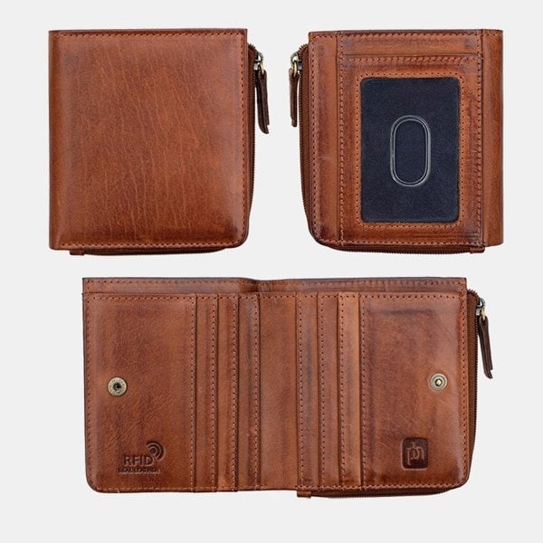 PRIMEHIDE Ridgeback Small Bifold Purse  brown