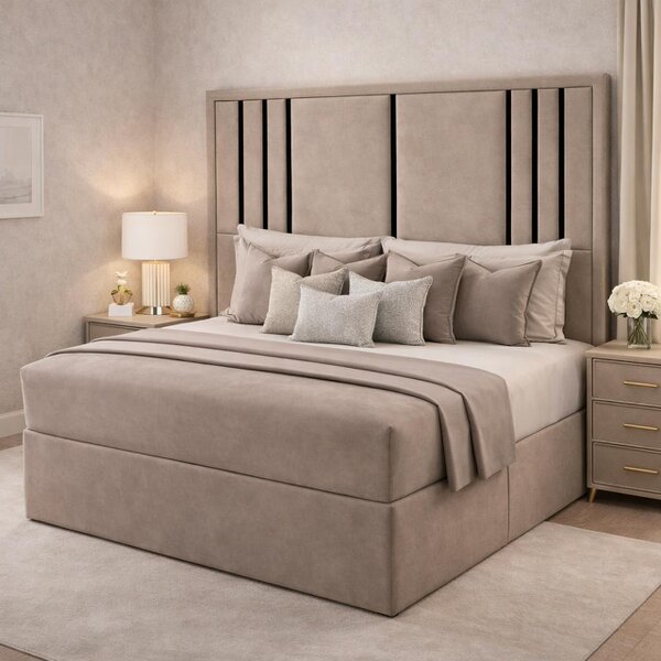 Great British Beds Valentina headboard with Contrast Border divan bed