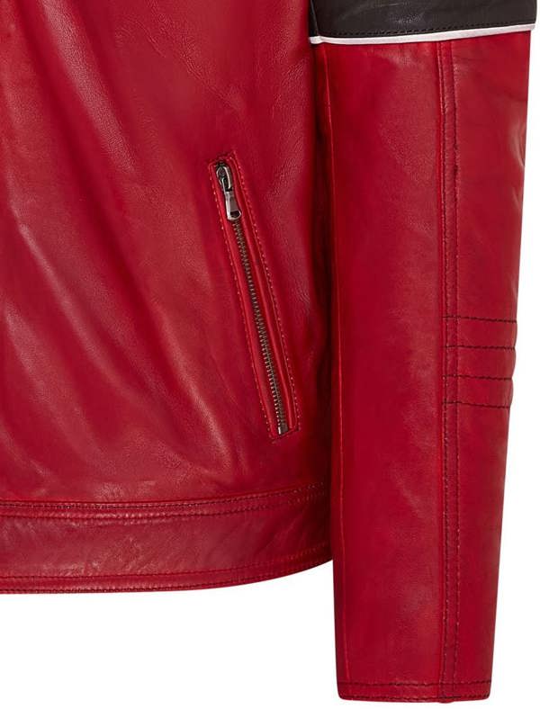 Infinity Leather Mens Quilted Leather Biker Racing Jacket- Brevik