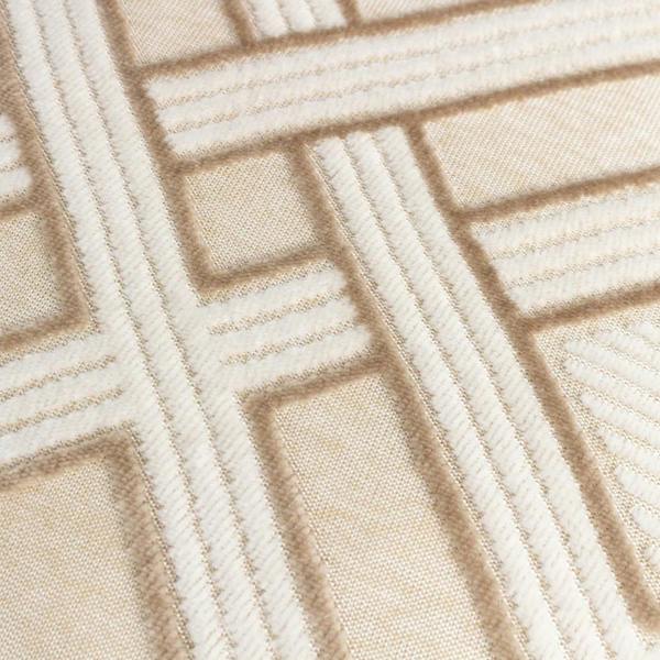 Paoletti Henley Jacquard Velvet Cushion Cover - Warm Taupe - 