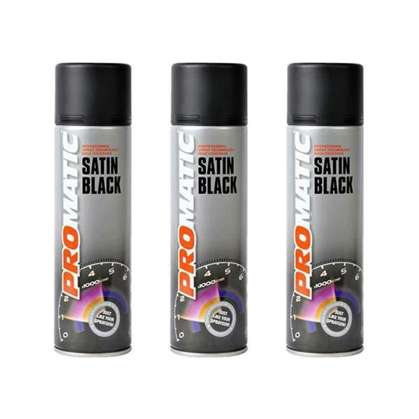 Promatic 3X Promatic Satin Black Spray Paint 500ml