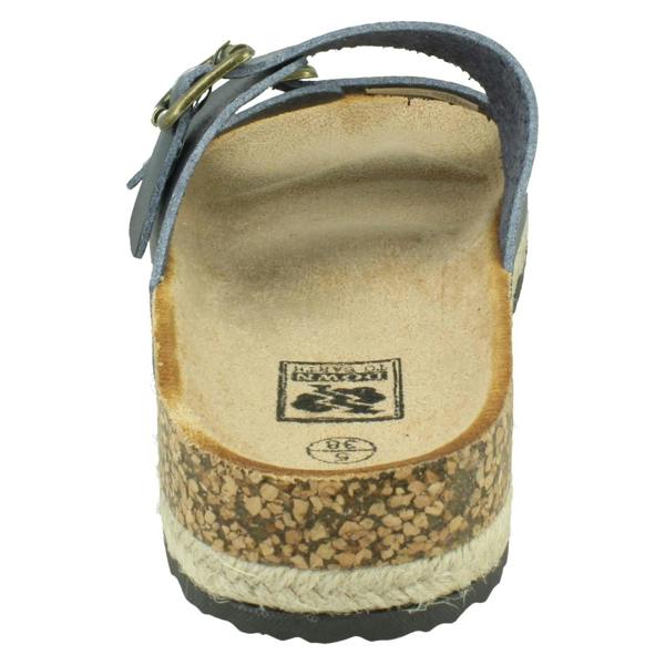 Down to Earth Ladies Down To Earth Twin Buckle Strap Sliders Sandals F12086