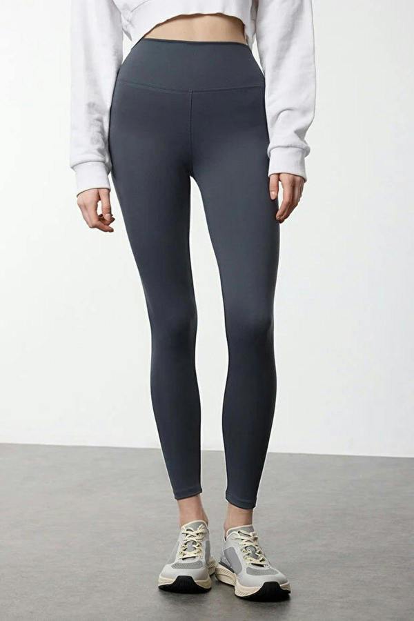 WOVCOR Soft Brushed Fabric Reflective Print Detailed Knitted Sports Leggings