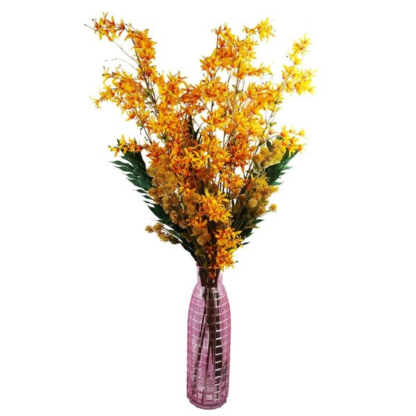 Leaf 130cm Yellow Blossom Floral Spray Artificial