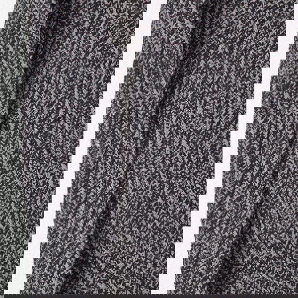 HOMESCAPES Grey and Black Melange Braided Rug