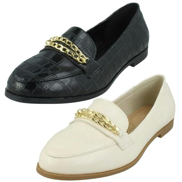 Spot On Ladies Spot On Croc Print Loafers F80537