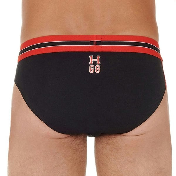 Hom Run Sports Contrast Micro Brief, Black/red