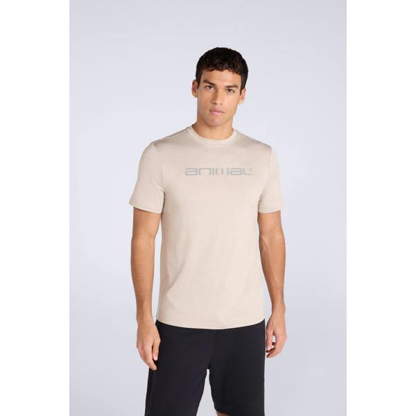 Animal Mens Latero Logo Swimming T-Shirt - Beige - 