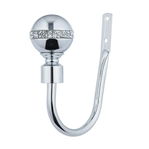 A.Unique Home Diamante Ball Metal Extendable Curtain Pole with Rings and Fittings, In a Variety of Colours and Sizes (25/28mm)