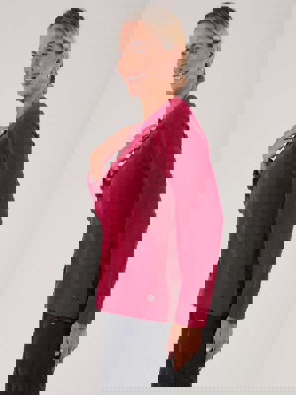 PennyPlain Long Sleeve Cardigan - Berry