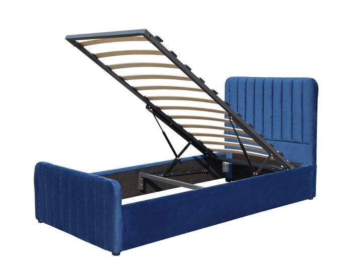 Kosy Koala Ottoman Gas Lift Storage Bed 4ft6 Double Blue Velvet Bedroom Furniture