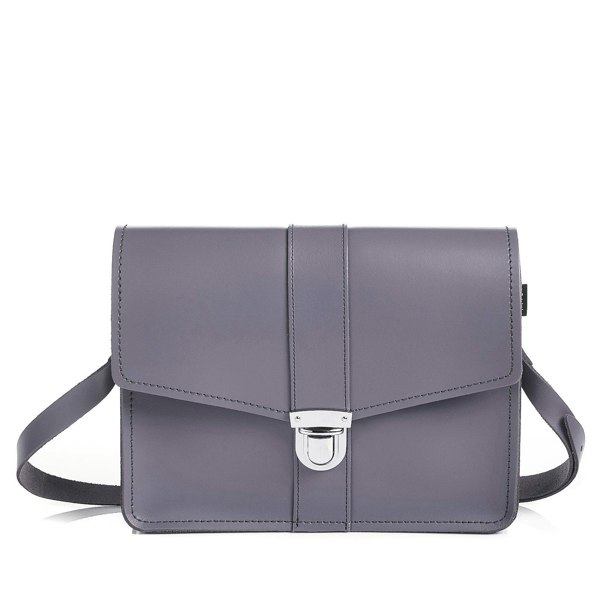 Zatchels Leather Shoulder Bag - Lilac Grey