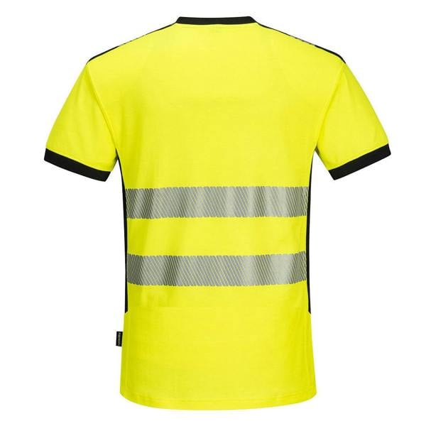 PW3 Hi-Vis V-Neck Mesh Insert T-Shirt S/S Portwest
