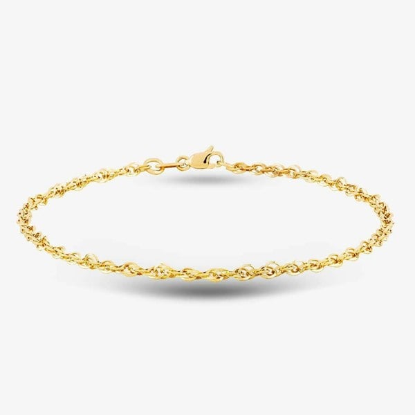 T. H. Baker 9ct Yellow Gold 7 Inch Prince of Wales Chain Bracelet 1.29.4301