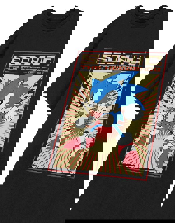 Sonic the Hedgehog Mens Black Sonic Short Sleeved T-Shirt