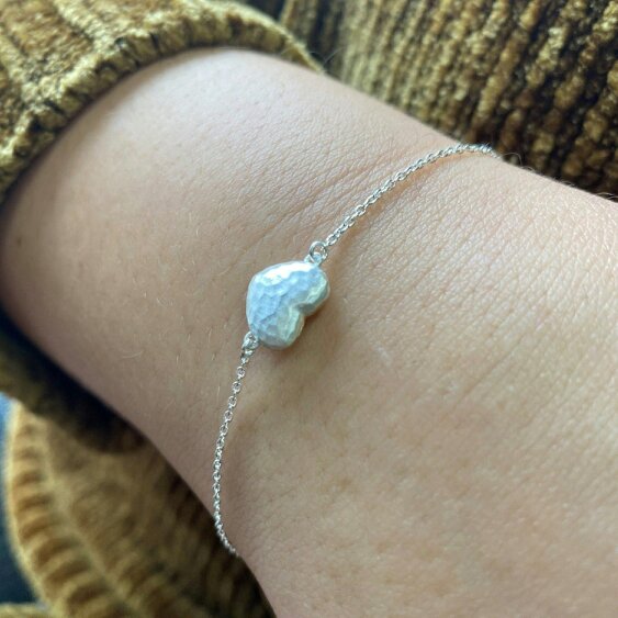 Reeves & Reeves Lovely Heart Sterling Silver and Gold Plated Bracelet