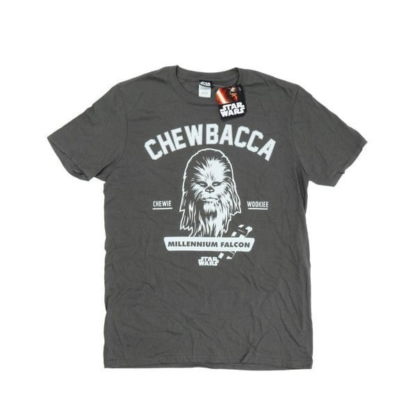 Star Wars Mens Collegiate Chewbacca Heather T-Shirt - Light Graphite