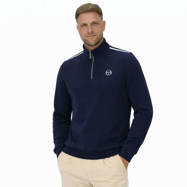 Sergio Tacchini Locchi 1/4 Zip Sweatshirt Maritime Blue/White