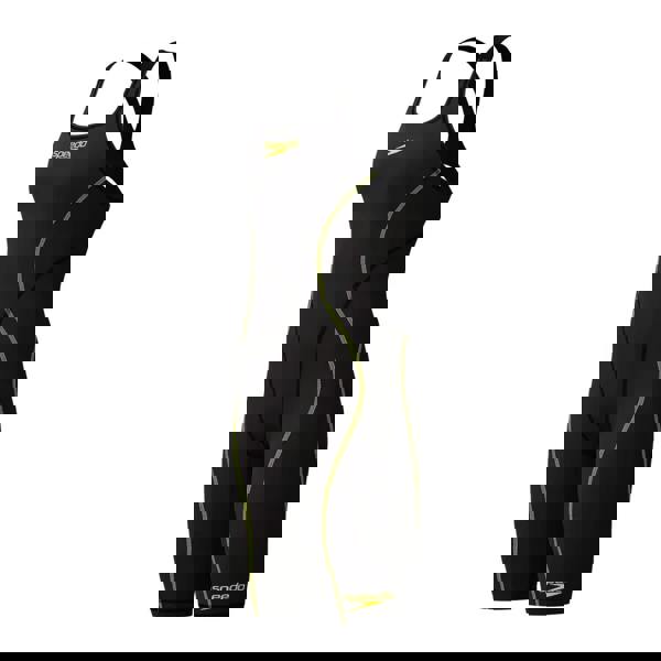 Black Speedo Fastskin HyperSpark solid swimsuit with lime green accents