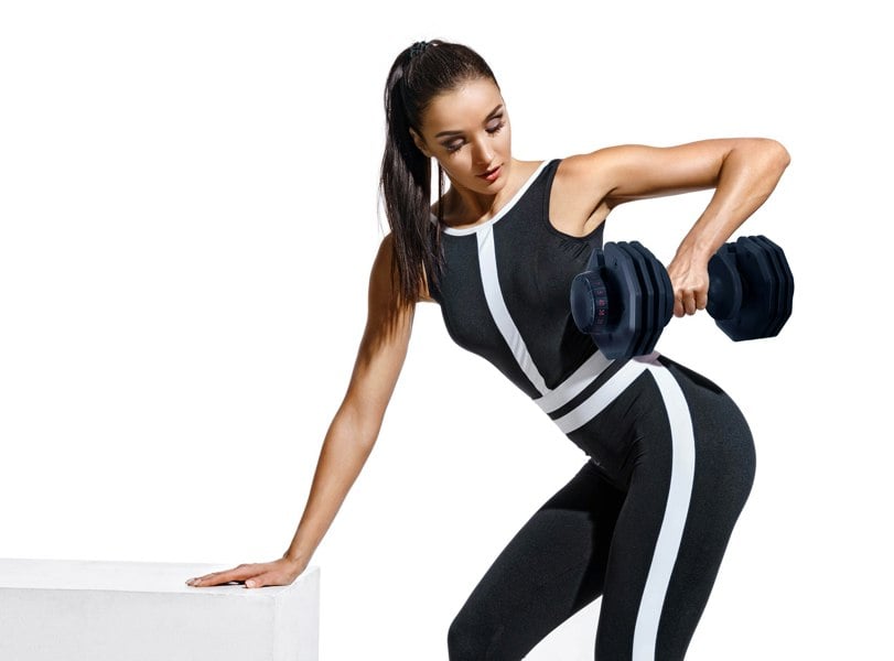 Strongology Home Fitness Single Adjustable Smart Dumbbell from 5kg to 40kg Training Weights in Black