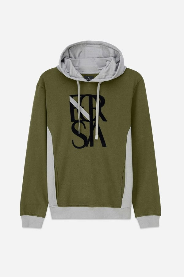 ENORSIA Mens Flock Print Overhead Hoodie