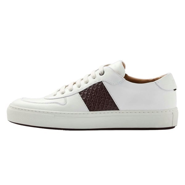Boss Mens Mirage Leather Tennis Trainers - White/Brown