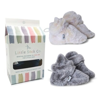 Little Sock Co. 2 Pack of Stay-on, Non-Slip Booties - Mix 'n' Match Colours