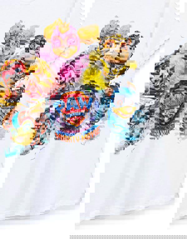 Paw Patrol Unisex Kids White Mighty Movie Short Sleeved T-Shirt