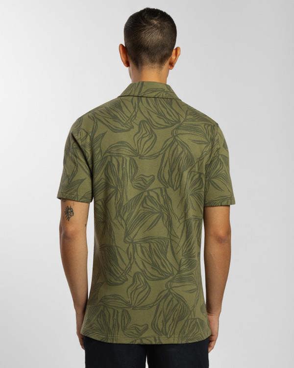 Steel & Jelly Abstract Palm Leaf Jacquard Short Sleeve Shirt