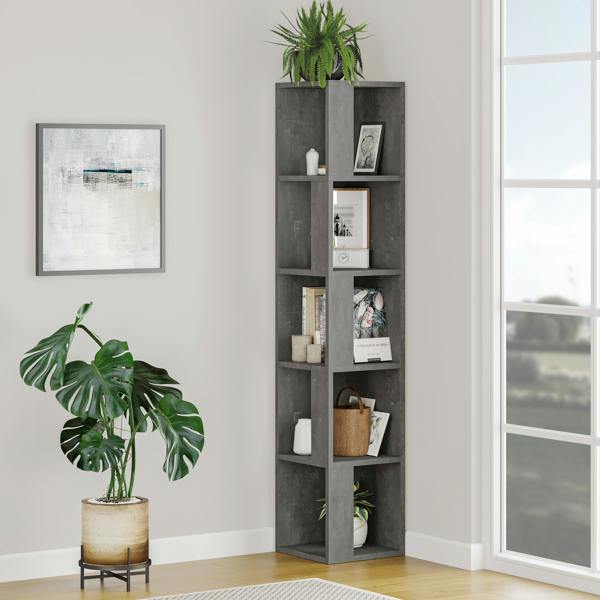 Decortie Piano Modern Corner Bookcase Tall Display Unit 158.9cm