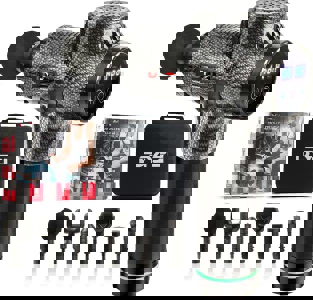 Dyzi Handheld Massage Gun, Percussion Deep Tissue Muscle Body Massager 6 Heads by Dyzi