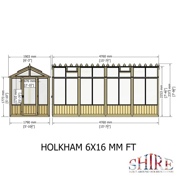 Shire Holkham 6x16 Greenhouse - Best Shed