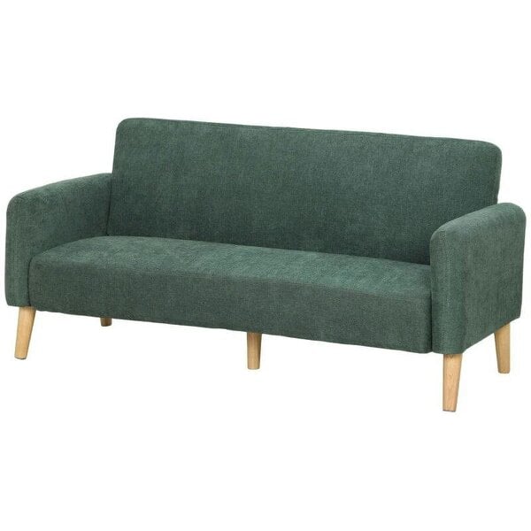 2 Seater Sofa, Velvet Small Couch with 20cm Thick Padding, Wide and Deep Seat, Dark Green