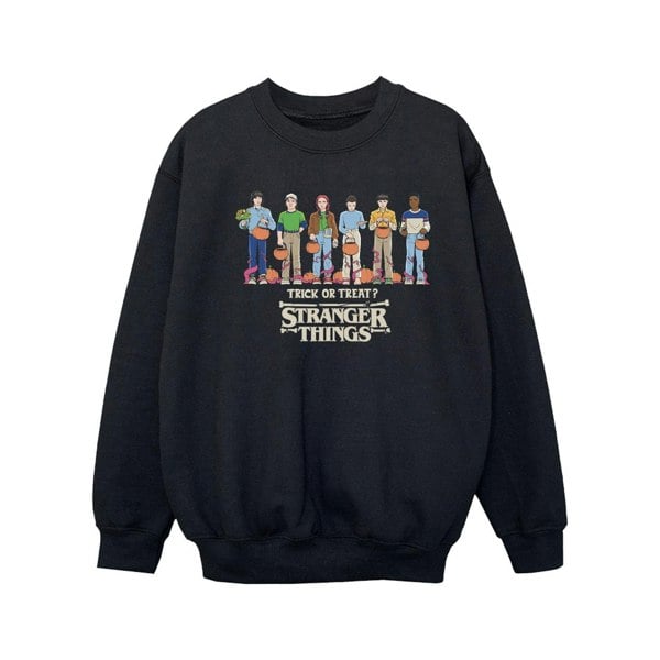 Stranger Things Girls Trick Or Treat Sweatshirt - Black