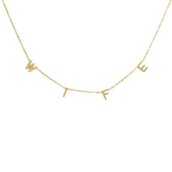 Say It With Personalised Wife Necklace - Yellow Gold Plated