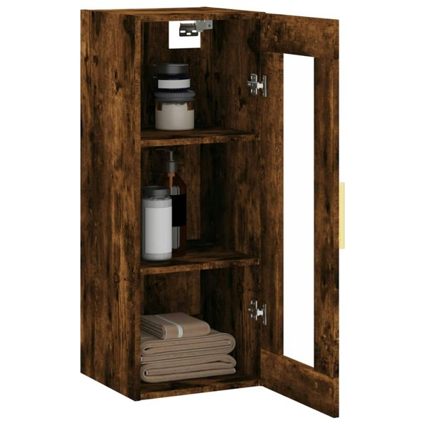 Berkfield Wall Mounted Cabinet Smoked Oak 34.5x34x90 cm