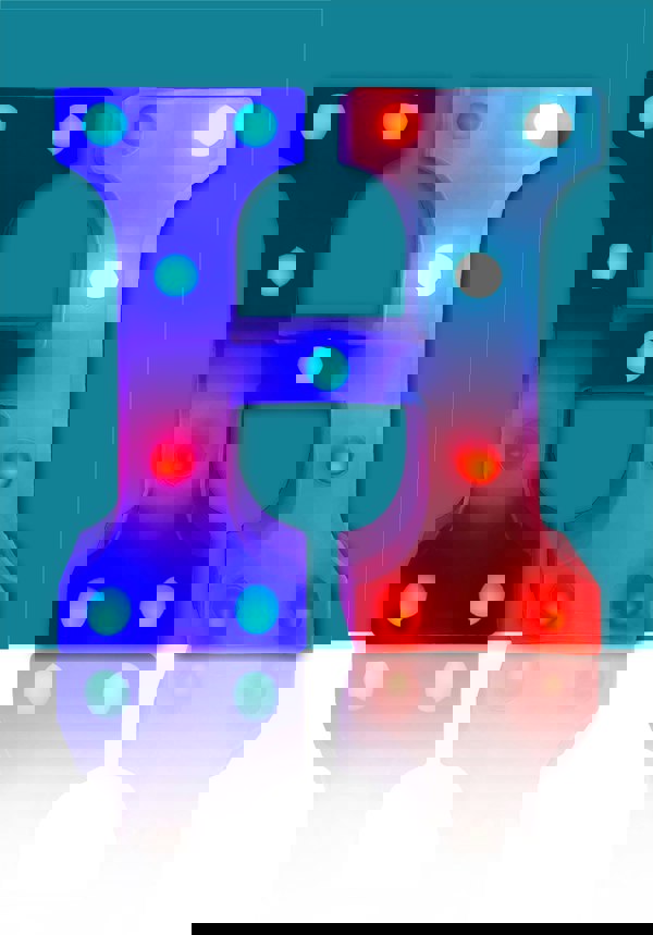 St Helens Battery Operated RGB Letter   With Remote Control Letter H